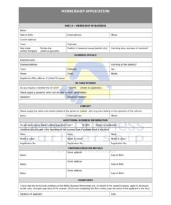 Printable Membership Application Form Template Excel Sample