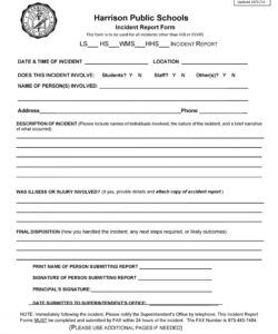 Printable Patient Incident Report Form Template