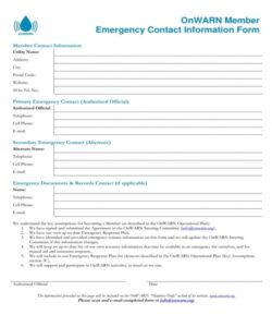 Printable Tenant Emergency Contact Form Template Excel Example