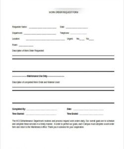 Professional Apartment Maintenance Request Form Template Excel Example