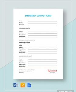 Professional Babysitter Emergency Contact Form Template Excel Example