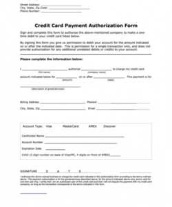 Professional Blank Credit Card Authorization Form Template Pdf Sample