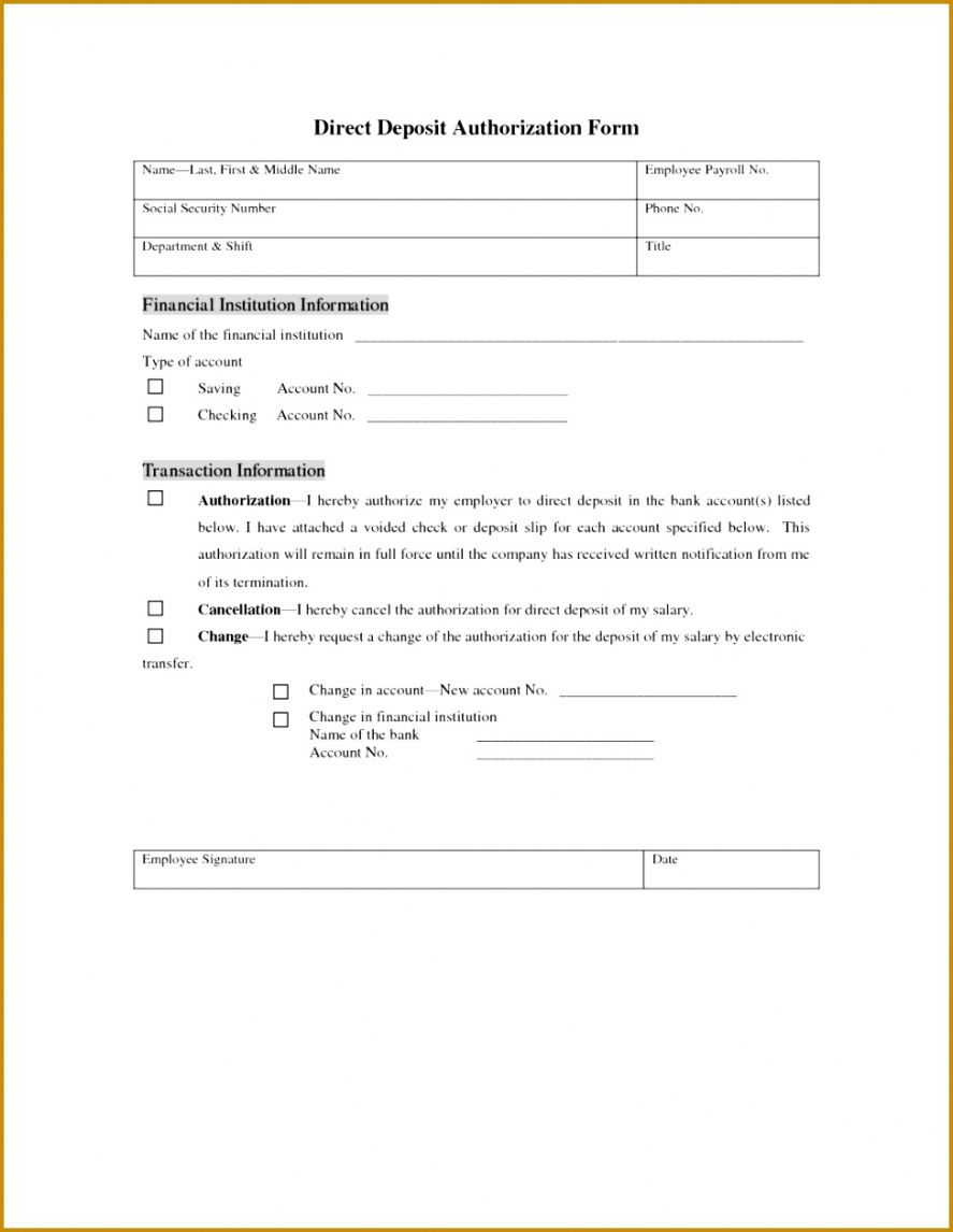 Professional Direct Deposit Payroll Form Template Word Sample
