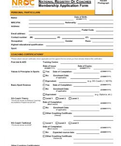 Professional Membership Application Form Template Pdf Example