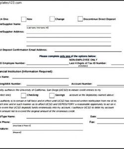 Professional Permission Form Template For Direct Deposit Pdf Sample