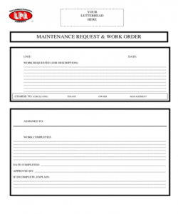 Professional Printable Template Maintenance Request Form Pdf