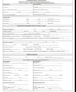 Professional Rental Application Form Template Basic Excel Sample