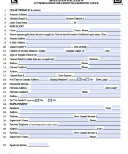 Rental Application Form Template Basic Pdf Example