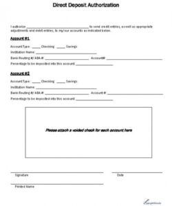 Ach Deposit Authorization Form Template Word