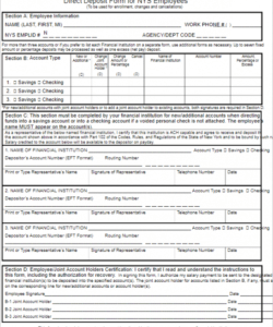 Best Direct Deposit Enrollment Form Template Excel