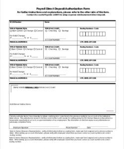 Best Employees Direct Deposit Form Template  Sample