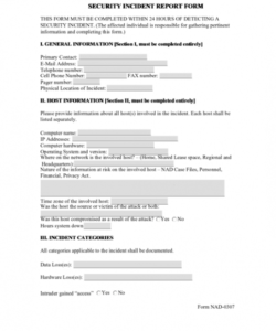 Best General Incident Report Form Template Pdf Sample