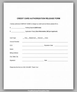 Best Hotel Credit Card Authorization Form Template Doc Example