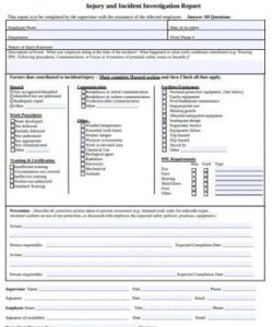 Best Incident Investigation Report Form Template Excel