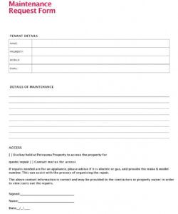 Best Maintenance Request Form Template For Vehicles  Example