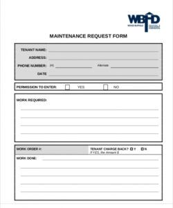 Best Maintenance Service Request Form Template Doc Example