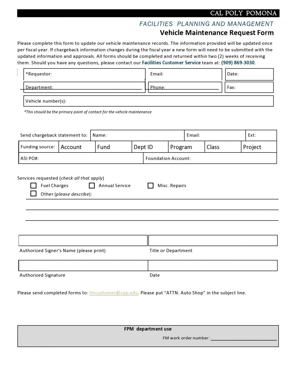 Best Maintenance Service Request Form Template Excel Sample