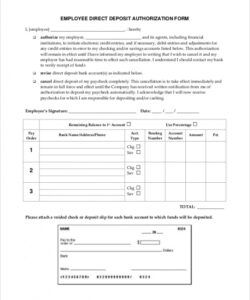 Best Payroll Direct Deposit Authorization Form Template Pdf Sample
