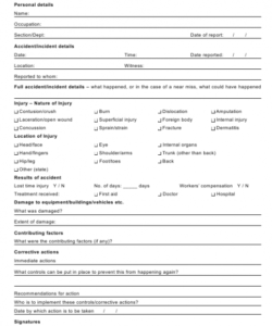 Best Template Incident Accident Report Form Pdf