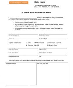Business Credit Card Purchase Authorization Form Templat Excel Example