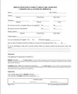 Child Care Job Application Form Template Pdf Example