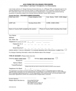 Costum Ach Deposit Authorization Form Template Excel Sample