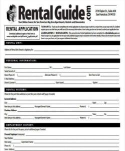 Costum Apartment Rental Application Form Template Excel Sample