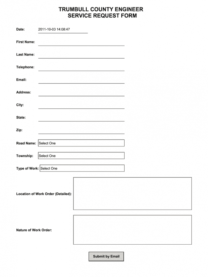 Costum Appliance Repair Maintenance Request Form Template Printable Word Sample