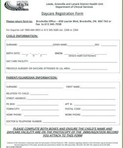 Costum Child Care Job Application Form Template Word Example