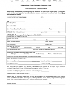 Costum Credit Card Authorization Form Pdf Fillable Template Excel Sample