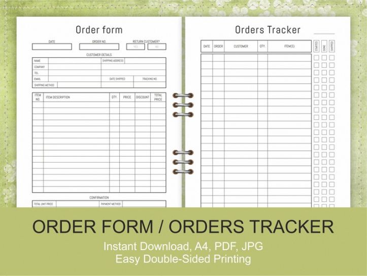 Costum Printable Small Business Order Form Template Pdf Example