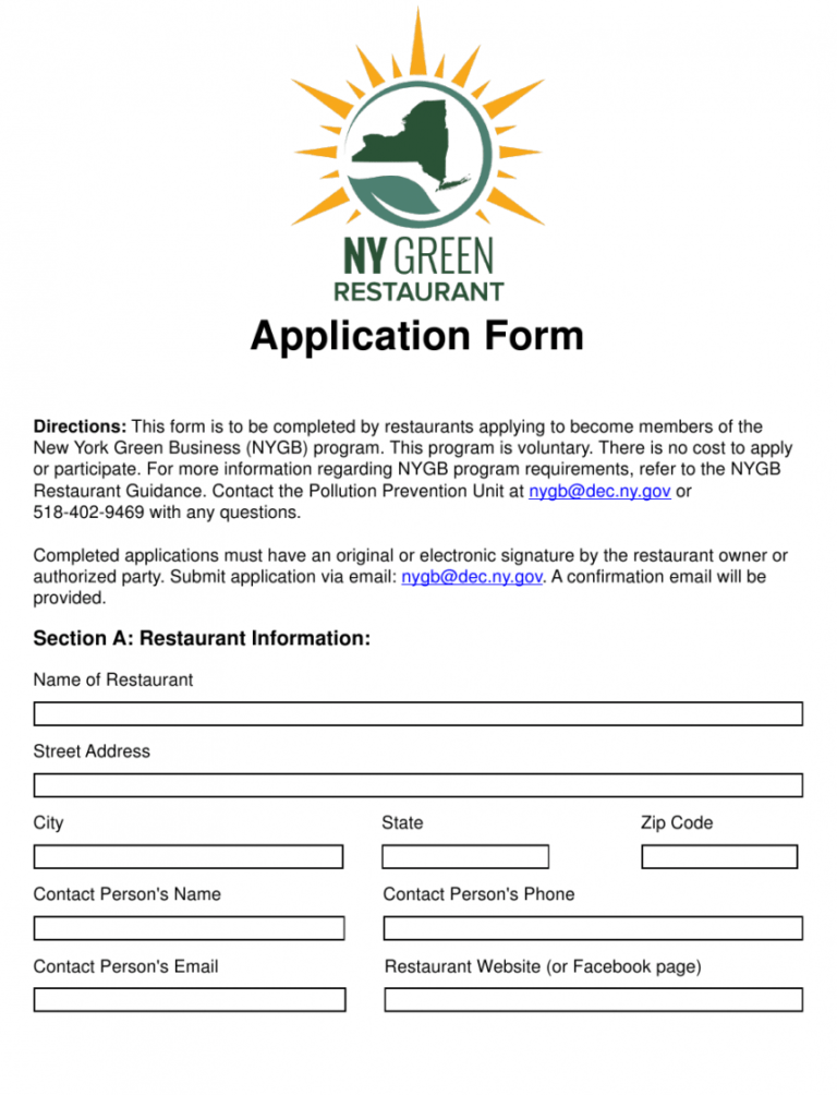 Costum Restaurant Job Application Form Template Doc | Minasinternational