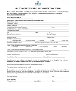 Costum Template For Credit Card Authorization Form Pdf Example