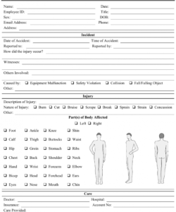 Costum Template Incident Accident Report Form Word