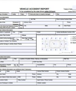 Costum Vehicle Incident Report Form Template Excel Sample