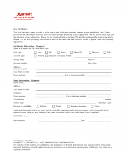 Credit Card Authorization Form Pdf Fillable Template Excel