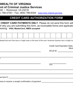 Credit Card Authorization Form Pdf Fillable Template Excel