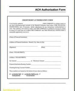 Direct Deposit Authorization Form Template Word Sample