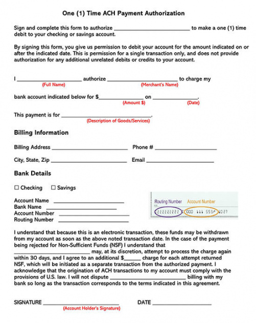 Editable Ach Deposit Authorization Form Template Excel Example