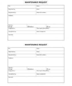 Editable Building Maintenance Request Form Template Word Example