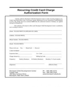 Editable Credit Card Authorization Form Pdf Template Word