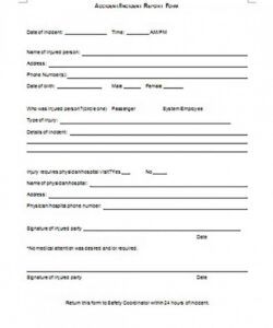 Editable Critical Incident Report Form Template  Sample