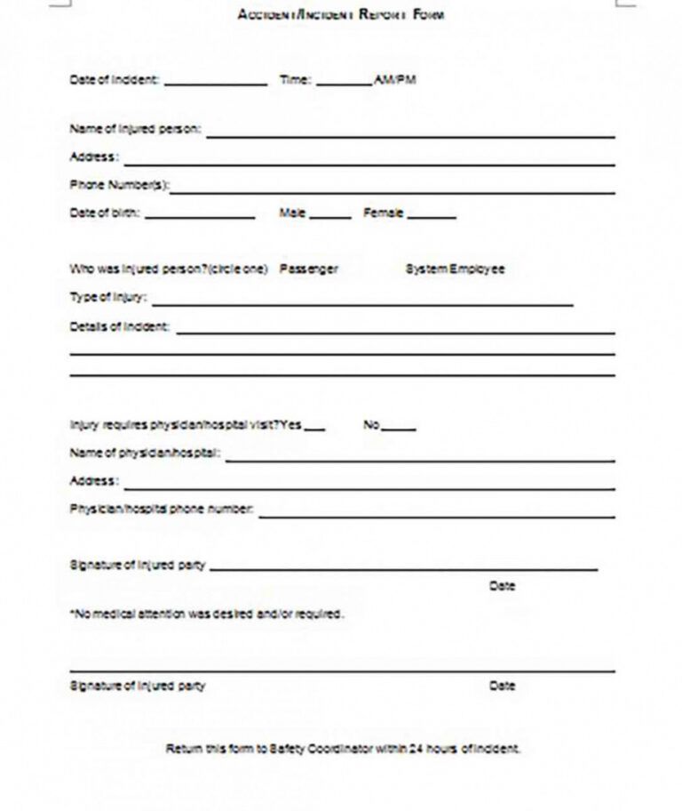 Editable Critical Incident Report Form Template Sample | Minasinternational