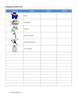 Editable Home Emergency Contact Form Template Pdf Example
