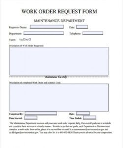 Editable Maintenance Repair Request Form Template  Example