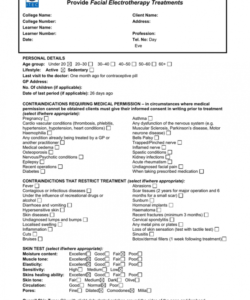 Editable Printable Facial Consultation Form Template