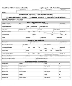 Editable Printable Rental Application Form Template Doc Example