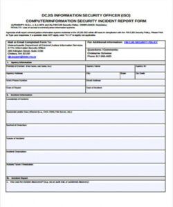 Editable Security Incident Report Form Template Pdf