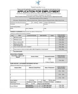 Editable Simple Job Application Form Template Excel Sample