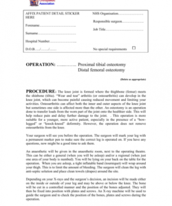 Editable Surgical Consent Form Template Word Example